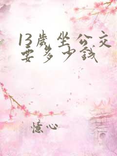 13岁坐公交车要多少钱