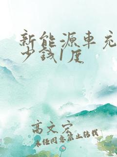 新能源车充电多少钱1度