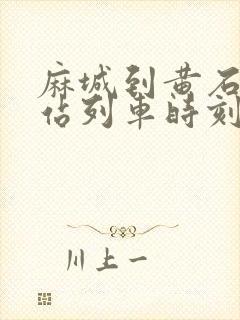麻城到黄石火车站列车时刻表
