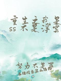 重生之我是boss 不是浮云