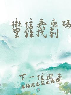 微信乘车码在哪里能找到