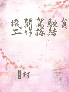 机关驾驶员个人工作总结