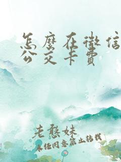 怎么在微信上充公交卡费