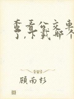 查看公交车到哪了,下载哪个软件