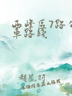 西峰区7路公交车路线