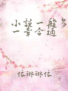 小说一般多少字一章合适