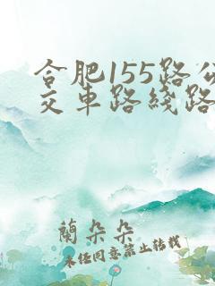 合肥155路公交车路线路线查询