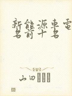新能源车电动排名前十名