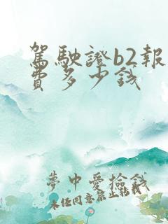 驾驶证b2报名费多少钱