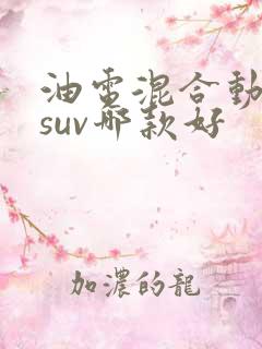油电混合动力车suv哪款好