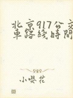 北京917公交车路线时间表