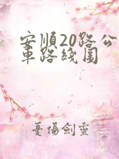 安顺20路公交车路线图