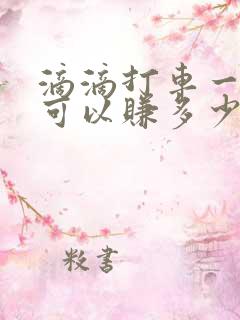 滴滴打车一个月可以赚多少钱