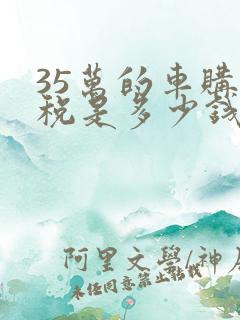 35万的车购置税是多少钱