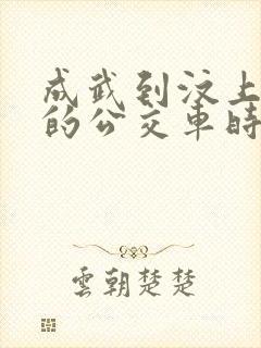 成武到汶上集镇的公交车时刻表