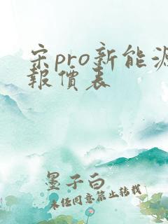 宋pro新能源报价表 宋pro新能源报价表