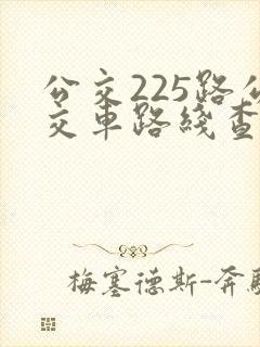 公交225路公交车路线查询