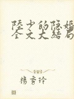 陆少的隐婚罪妻全文大结局 陆少的隐婚罪妻全文大结局