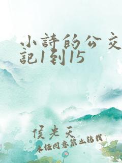 小诗的公交车日记1到15