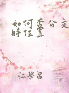 如何查公交的实时位置