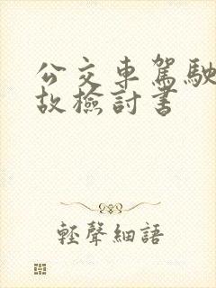 公交车驾驶员事故检讨书
