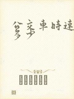 公交车时速一般多少
