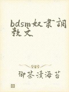 bdsm奴隶调教文