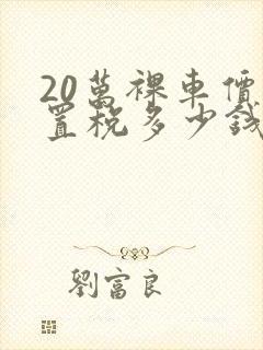20万裸车价购置税多少钱