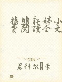 杨明许婷小说免费阅读全文最新章节