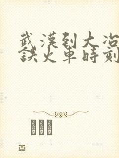 武汉到大冶北高铁火车时刻表