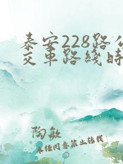 泰安228路公交车路线时间表