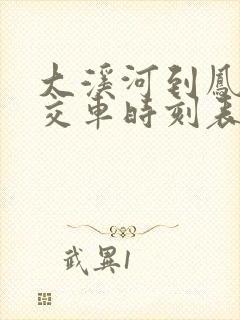 大溪河到凤阳公交车时刻表
