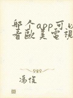 哪个app可以看欧美电视剧