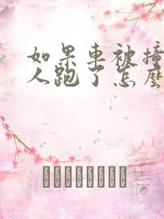 如果车被撞了别人跑了怎么办