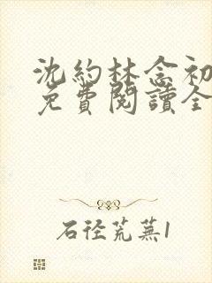 沈约林念初小说免费阅读全文最新章