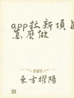 app拉新项目怎么做
