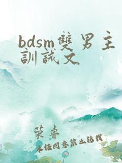 bdsm双男主训诫文