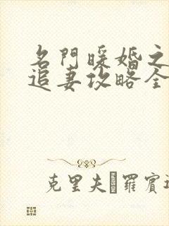 名门暖婚之权爷追妻攻略全文阅读 名门暖婚之权爷追妻攻略全文阅读
