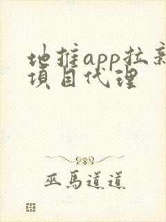 地推app拉新项目代理
