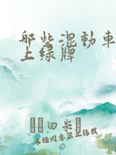 哪些混动车不能上绿牌