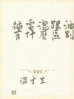 插电混跟油电混有什么区别