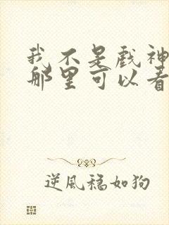 我不是戏神小说那里可以看