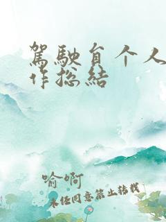 驾驶员个人的工作总结