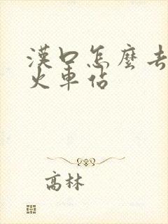 汉口怎么去武昌火车站 汉口怎么去武昌火车站