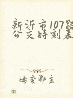 新沂市107路公交时刻表 新沂市107路公交时刻表