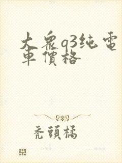 大众q3纯电动车价格