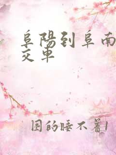 阜阳到阜南的公交车