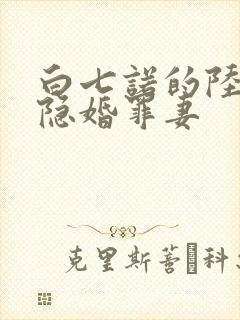 白七诺的陆少的隐婚罪妻