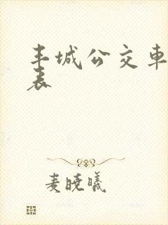 丰城公交车时刻表