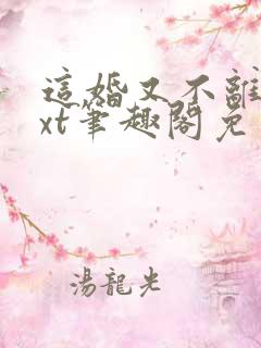这婚又不离了txt笔趣阁免费阅读